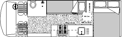 Deluxe Campervan Floorplan by Night
